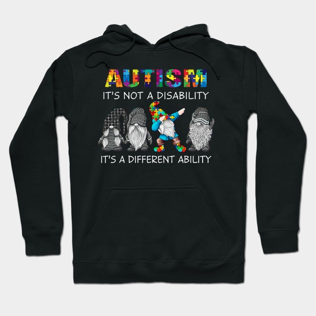 Gnome Autism It's Not A Disability It's A Different Ability Hoodie by Benko Clarence